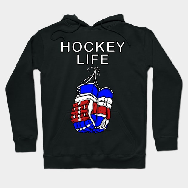 HOCKEY LIFE Ice Hockey Gloves Hoodie by ScottyGaaDo